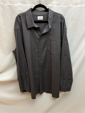 Mutual Weave Gray Button Front Long Sleeve Shirt Men’s 3XL Tall Casual